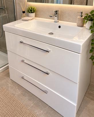 Mobile bagno bianco con 3 cassettoni