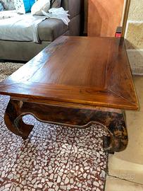 tavolino basso stile etnico in legno