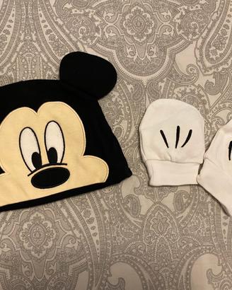 Cappellino e muffole Topolino bimbo Disney Baby