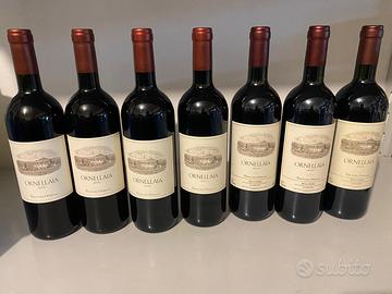 Vino Ornellaia 7 bottiglie annate varie e astuccio