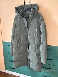 Piumino Zara donna verde salvia