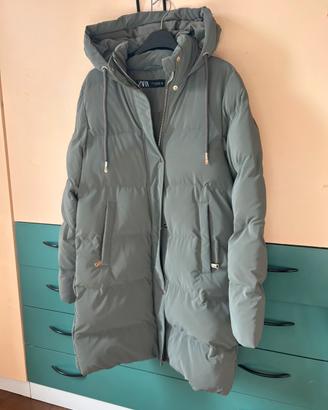 Piumino Zara donna verde salvia