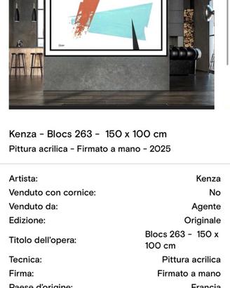 Opera originale Kenza – “Blocs 263” – 150 × 100 cm