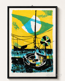 ENRICO PAULUCCI Litografia Originale "Barca" - P.S