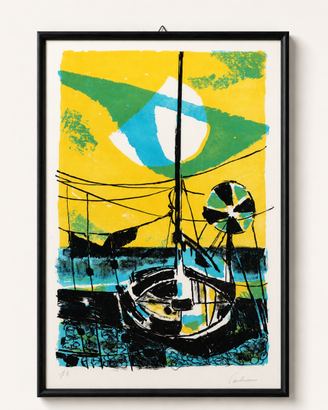 ENRICO PAULUCCI Litografia Originale "Barca" - P.S