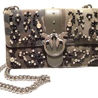 Borsa Pinko Love Bag con fantasia mimetica e stras