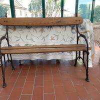 Panchetta vintage ghisa e legno