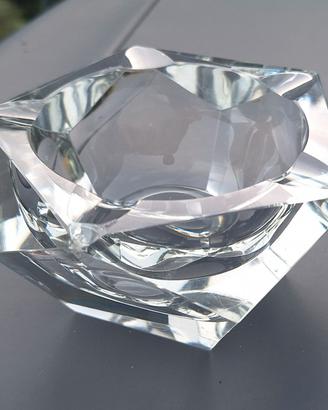 Posacenere vintage cristallo pesante geometrico