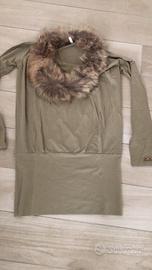 Maxi maglione MET con pelliccia originale