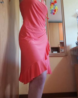 Abito corallo vestito Made in France tg Unica