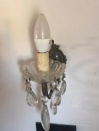 Lampadario + abat jour da comodino con cristalli