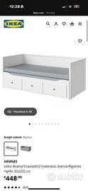 Letto ikea hemnes con tre cassettoni e doppio lett