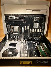 Asrock Q270 pro btc+alimen 2600w+intel pentium+ram