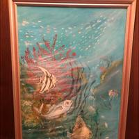 Quadro ad olio dipinto a mano con paesaggio marino