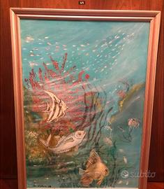 Quadro ad olio dipinto a mano con paesaggio marino