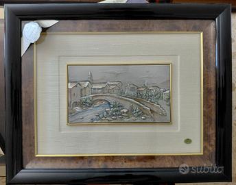 Quadro bassorilievo in Argento 925 Acca Castellani