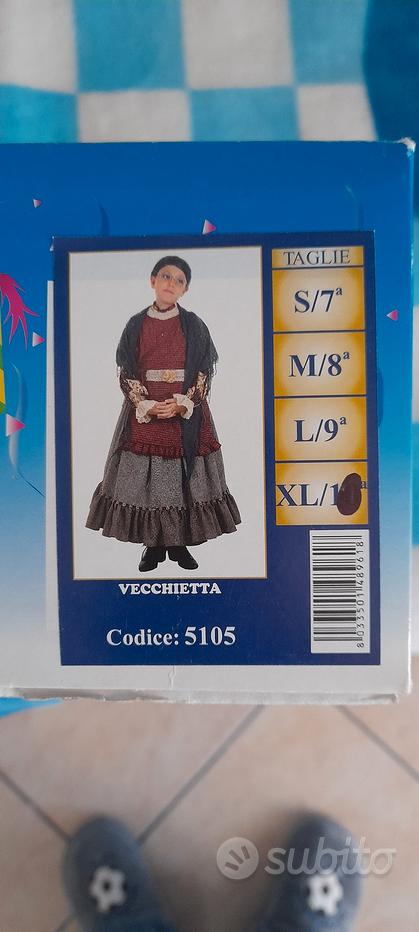 Costume vestito di carnevale Vecchietta bambina da 4 a 6 anni