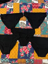 5 slip neri mai indossati in puro cotone misura 42