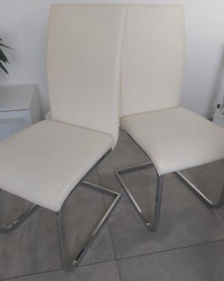 4 sedie eleganti in ecopelle e acciaio
