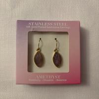 Orecchini ametsita gold plated 18k