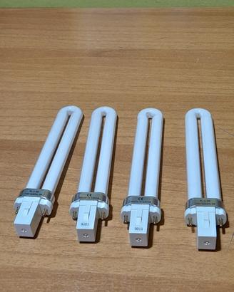 LOTTO DI 4 LAMPADE FLUORESCENTI UVA PL-U-9W G23