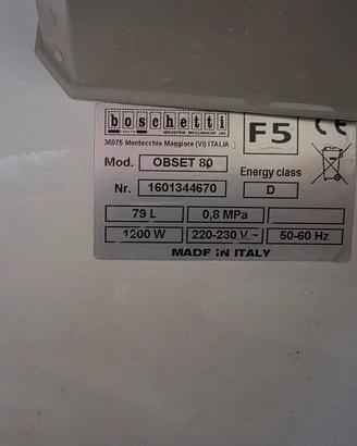 bollitore boschetti 80 litri