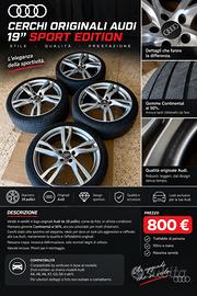 Cerchi Audi da 19 + 4 gomme continental