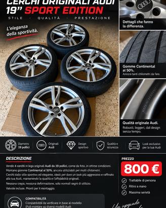 Cerchi Audi da 19 + 4 gomme continental