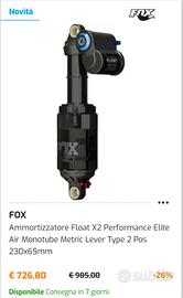 AMMORTIZZATORE FOX FLOAT X2 PERFORMANCE ELITE 