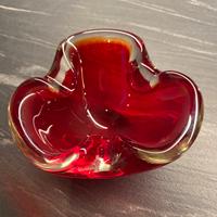 Posacenere Murano Vintage Rosso  - Vetro Sommerso