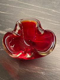 Posacenere Murano Vintage Rosso  - Vetro Sommerso