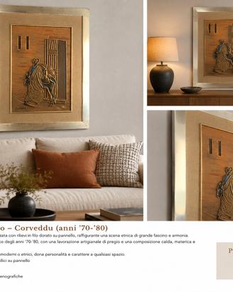 Quadro vintage paesaggio rurale con casale e fiume