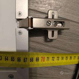 4 ante in alluminio satinato e vetro con pellicola