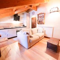 Mansarda bilocale travi a vista