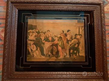 Quadro antici  dipinto su vetro 'Le nozze di Cana'