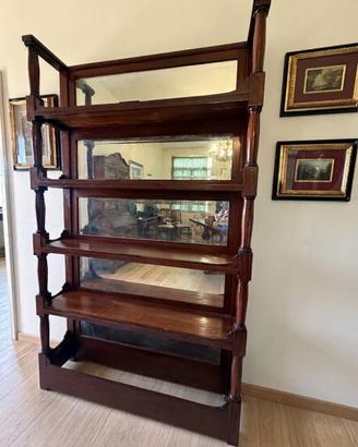 Libreria legno massello con specchi