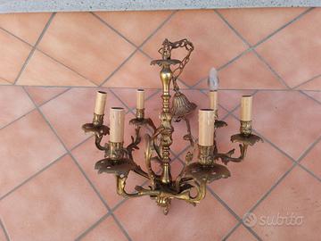 Lampadario in ottone puro