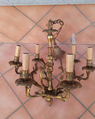 Lampadario in ottone puro