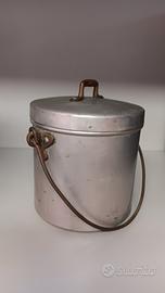 Gavetta vintage alluminio e ottone 