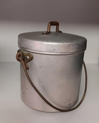 Gavetta vintage alluminio e ottone 