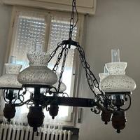 LAMPADARIO RUSTICO CON  5 LUCI