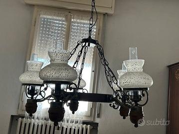 LAMPADARIO RUSTICO CON  5 LUCI