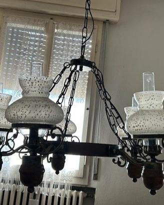 LAMPADARIO RUSTICO CON  5 LUCI