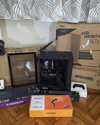  PC fisso postazione completa monitor + accessori