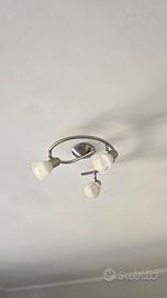 Lampadario moderno 3 luci in metallo satinato
