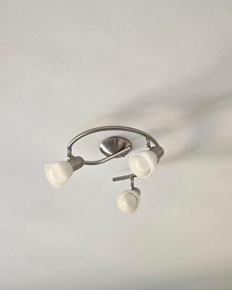Lampadario moderno 3 luci in metallo satinato