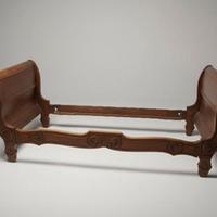 letto a barchettone singolo in noce massello