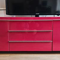 Mobile contenitivo porta TV Ikea rosso bordeaux 