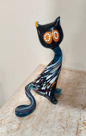 Gatto in Vetro di Murano con Murrine Millefiori