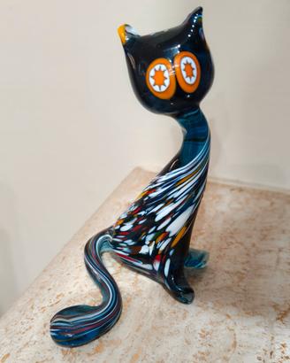 Gatto in Vetro di Murano con Murrine Millefiori